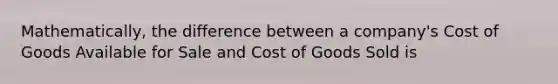 Mathematically, the difference between a company's Cost of Goods Available for Sale and Cost of Goods Sold is