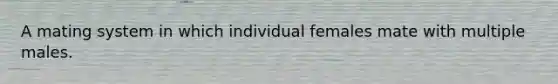 A mating system in which individual females mate with multiple males.