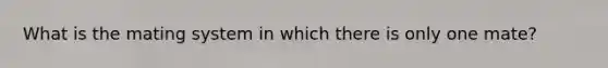 What is the mating system in which there is only one mate?