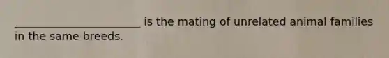 _______________________ is the mating of unrelated animal families in the same breeds.