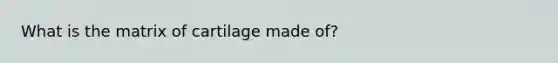 What is the matrix of cartilage made of?