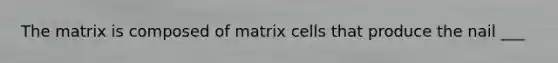 The matrix is composed of matrix cells that produce the nail ___