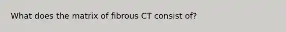 What does the matrix of fibrous CT consist of?