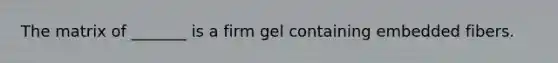 The matrix of _______ is a firm gel containing embedded fibers.