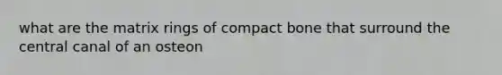 what are the matrix rings of compact bone that surround the central canal of an osteon