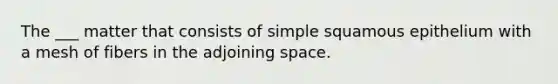 The ___ matter that consists of simple squamous epithelium with a mesh of fibers in the adjoining space.