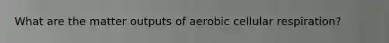 What are the matter outputs of aerobic cellular respiration?