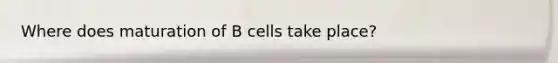 Where does maturation of B cells take place?