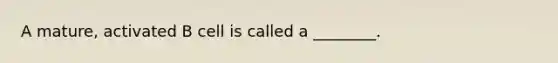 A mature, activated B cell is called a ________.