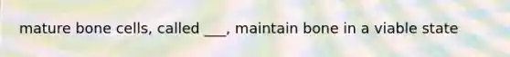 mature bone cells, called ___, maintain bone in a viable state