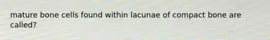 mature bone cells found within lacunae of compact bone are called?