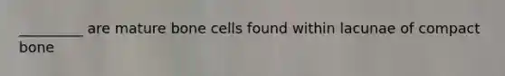 _________ are mature bone cells found within lacunae of compact bone