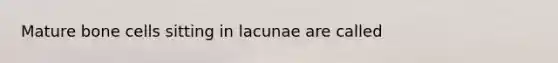 Mature bone cells sitting in lacunae are called