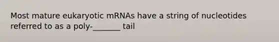 Most mature eukaryotic mRNAs have a string of nucleotides referred to as a poly-_______ tail