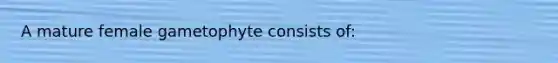A mature female gametophyte consists of: