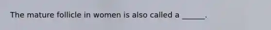 The mature follicle in women is also called a ______.