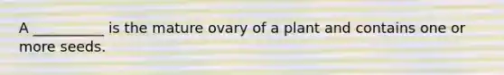 A __________ is the mature ovary of a plant and contains one or more seeds.