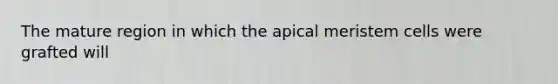 The mature region in which the apical meristem cells were grafted will