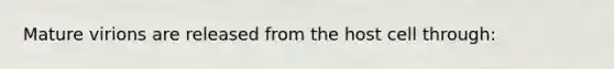 Mature virions are released from the host cell through: