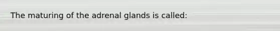 The maturing of the adrenal glands is called: