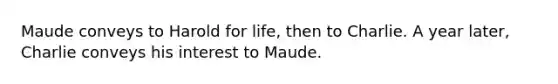 Maude conveys to Harold for life, then to Charlie. A year later, Charlie conveys his interest to Maude.