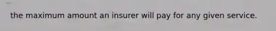 the maximum amount an insurer will pay for any given service.