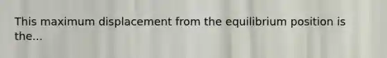 This maximum displacement from the equilibrium position is the...