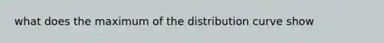 what does the maximum of the distribution curve show