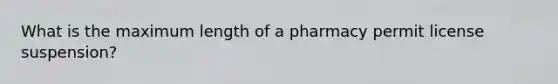 What is the maximum length of a pharmacy permit license suspension?