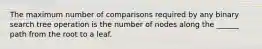 The maximum number of comparisons required by any binary search tree operation is the number of nodes along the ______ path from the root to a leaf.