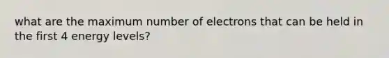 what are the maximum number of electrons that can be held in the first 4 energy levels?