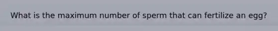 What is the maximum number of sperm that can fertilize an egg?