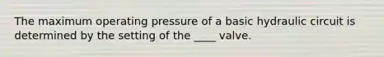 The maximum operating pressure of a basic hydraulic circuit is determined by the setting of the ____ valve.