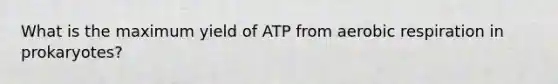 What is the maximum yield of ATP from aerobic respiration in prokaryotes?