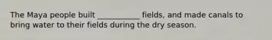 The Maya people built ___________ fields, and made canals to bring water to their fields during the dry season.