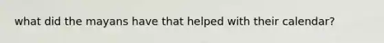 what did the mayans have that helped with their calendar?