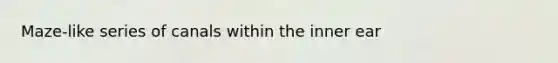 Maze-like series of canals within the inner ear