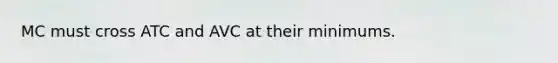 MC must cross ATC and AVC at their minimums.