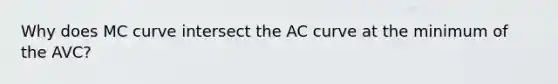 Why does MC curve intersect the AC curve at the minimum of the AVC?