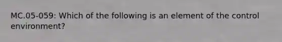 MC.05-059: Which of the following is an element of the control environment?