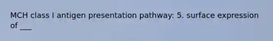 MCH class I antigen presentation pathway: 5. surface expression of ___