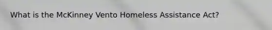 What is the McKinney Vento Homeless Assistance Act?