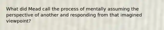 What did Mead call the process of mentally assuming the perspective of another and responding from that imagined viewpoint?