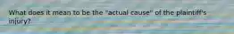 What does it mean to be the "actual cause" of the plaintiff's injury?