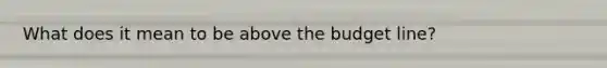 What does it mean to be above the budget line?