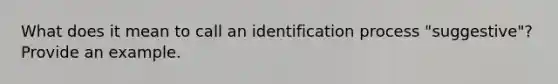 What does it mean to call an identification process "suggestive"? Provide an example.