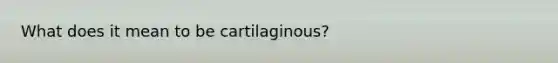 What does it mean to be cartilaginous?