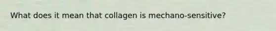 What does it mean that collagen is mechano-sensitive?