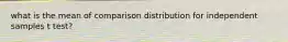 what is the mean of comparison distribution for independent samples t test?