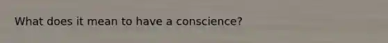 What does it mean to have a conscience?